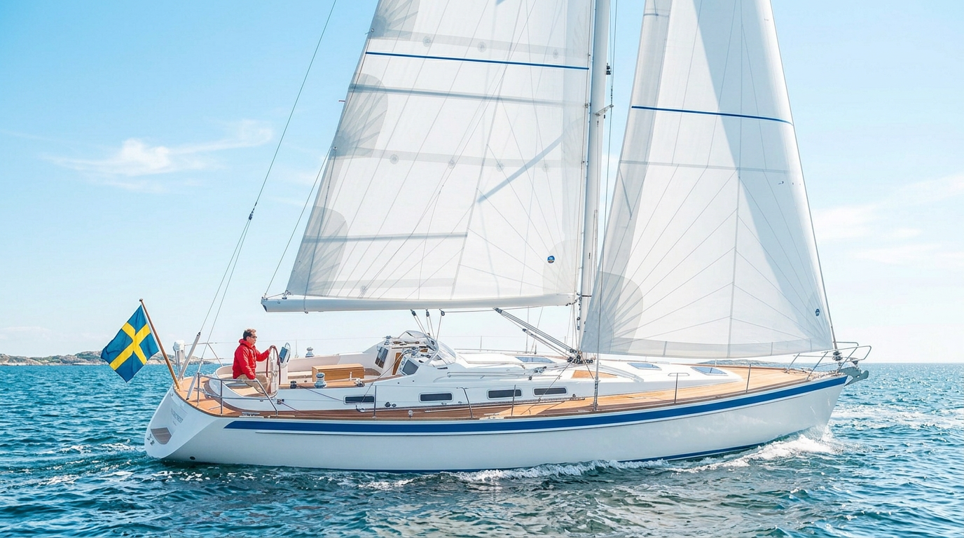 Sweden Yachts segelbåt för fulla segel i nordisk sjö